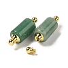Natural Green Aventurine Connector Charms G-Z039-01G-01-2