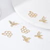 BENECREAT 12Pcs 2 Style Brass Charms KK-BC0009-29-4