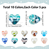 50Pcs 10 Colors Handmade Lampwork Beads LAMP-WR0001-01-2