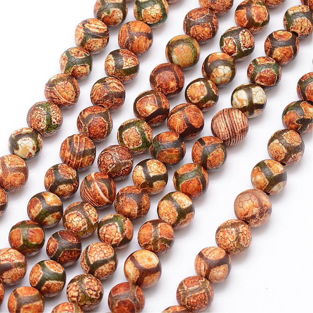 Tibetan Style Turtle Back Pattern dZi Beads - Lbeads.com