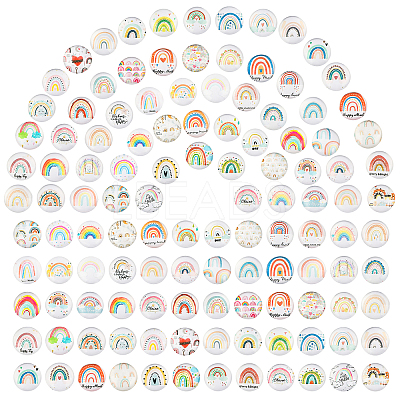 120Pcs Glass Cabochons GGLA-PH0001-25-1