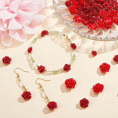 80Pcs 4 Style Dyed Synthetic Coral Beads CORA-GA0001-01-1