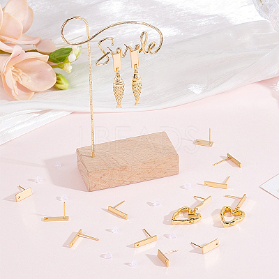 40Pcs 2 Styles Brass Stud Earrings Findings EJEW-BBC0002-30-1