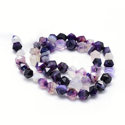 Natural Striped Agate/Banded Agate Beads Strands G-F523-03B-8mm-1