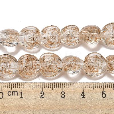 Handmade Gold Sand Lampwork Beads Strands LAMP-L079-04E-1