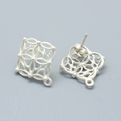 Alloy Stud Earring Findings PALLOY-F255-08MS-1