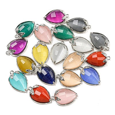 Natural & Synthetic Mixed Gemstone Faceted Pendants G-M431-06P-B-1