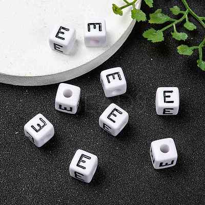 Letter Acrylic European Large Hole Beads X-OPDL-R050-10mm-E-1