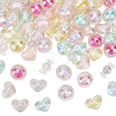 120Pcs 15 Styles Transparent Acrylic Beads TACR-SP0001-15-1