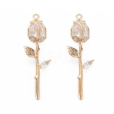 Brass Micro Pave Cubic Zirconia Pendants X-KK-S364-014B-1