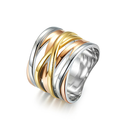 Cross 304 Stainless Steel Finger Rings FS-WG16BAC-18-1