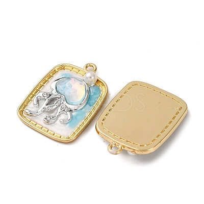 Light Gold Tone Alloy Enamel Pendants ENAM-B028-37KCG-02A-1