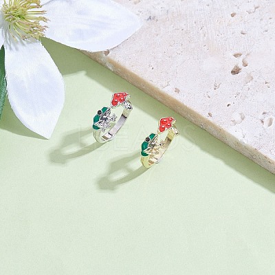 Frog & Mushroom Alloy Open Cuff Ring for Women JR943A-1