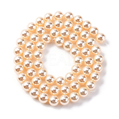 UV Plating Pearlized Glass Pearl Beads Strands GLAA-F128-01A-T8-1