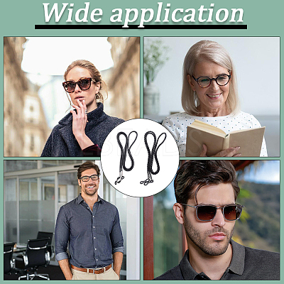 2Pcs 2 Styles Cowhide Neck Strap for Eyeglasses AJEW-CL0004-76B-1