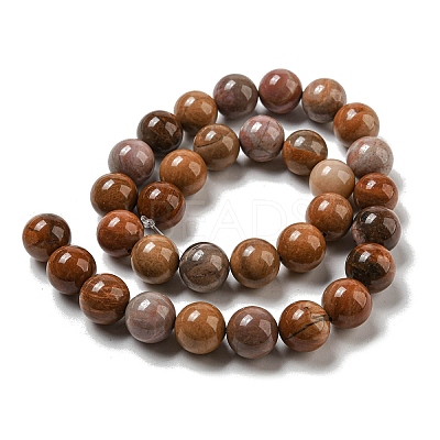 Natural Petrified Wood Round Bead Strands X-G-F266-08-8mm-1