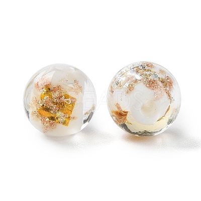 Handmade Gold & Silver Foil Lampwork Beads GLAA-G107-07B-14-1