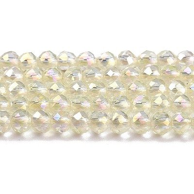 Electroplate Transparent Glass Beads Strands GLAA-H021-01B-FR04-1