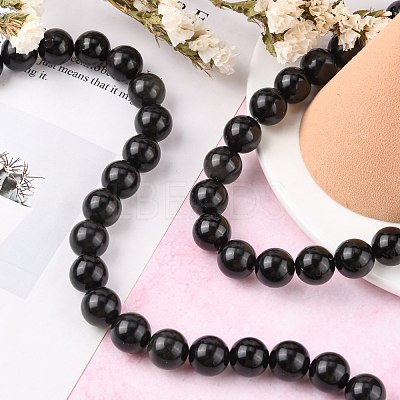 Natural Obsidian Beads Strands G-G099-14mm-24-1