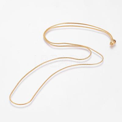 Eco-Friendly Rack Plating Brass Chain Necklaces MAK-G002-05G-A-FF-1