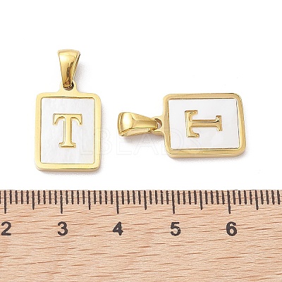 Ion Plating(IP) 304 Stainless Steel Pave Shell Pendants X-STAS-G327-01G-T-1