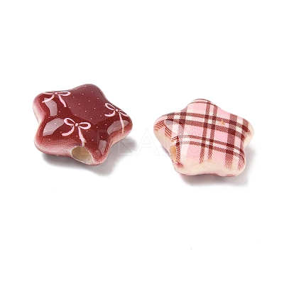 Printed Opaque Acrylic Beads OACR-I027-02-1