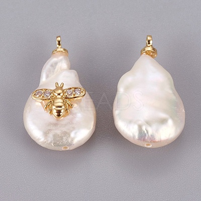 Natural Cultured Freshwater Pearl Pendants PEAR-F008-37G-1