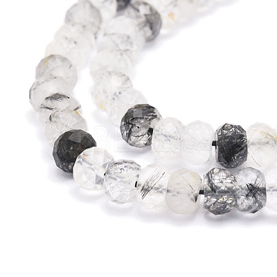 Natural Black Rutilated Quartz Beads Strands G-E569-H09-1