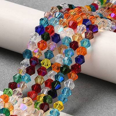 Transparent Electroplate Glass Beads Strands GLAA-F029-2mm-D29-1