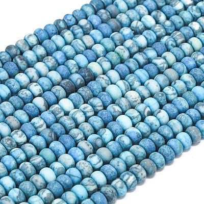 Dyed Natural Map Stone Beads Strands G-P575-A21-6x4mm-02-1