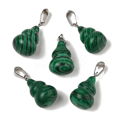 Synthetic Malachite Pendants G-B127-03P-07-1