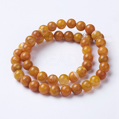 Natural Agate Beads Strands G-G754-08-8mm-1