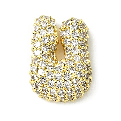 Rack Plating Brass Clear Cubic Zirconia Pendants KK-S378-01G-U-1