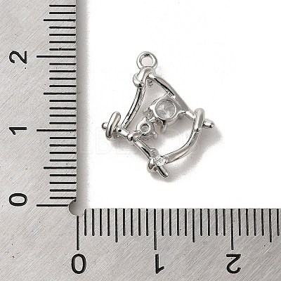 Brass Micro Pave Cubic Zirconia Pendants KK-D091-04P-1