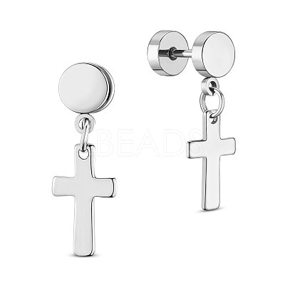 Stainless Steel Barbell Cartilage Earrings JE742B-1