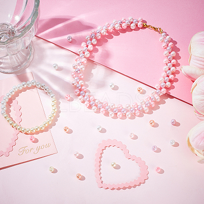 360Pcs 6 Colors Baking Paint Pearlized Glass Pearl Round Beads HY-GA0001-01A-1