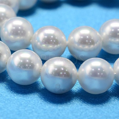 AB Color Plated Shell Pearl Round Bead Strands BSHE-L011-10mm-C001-1