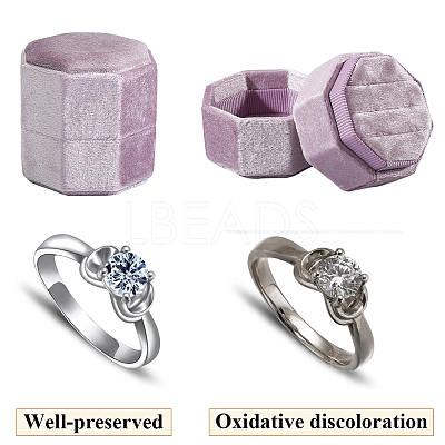 Velvet Cover Plastic Couple Ring Box VBOX-WH20003-001J-1