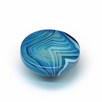Dyed Natural Striped Agate/Banded Agate Cabochons G-R348-16mm-01-1