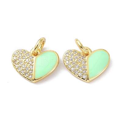 Brass Clear Cubic Zirconia Enamel Pendant ZIRC-C021-45G-1