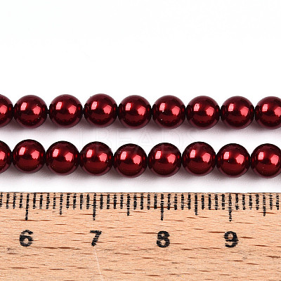 Baking Paint Pearlized Glass Pearl Bead Strands HY-N002-5mm-A13-1