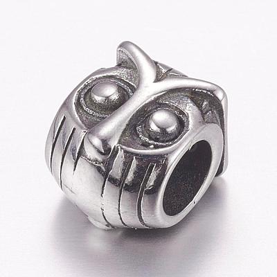 304 Stainless Steel European Beads STAS-P173-007AS-1