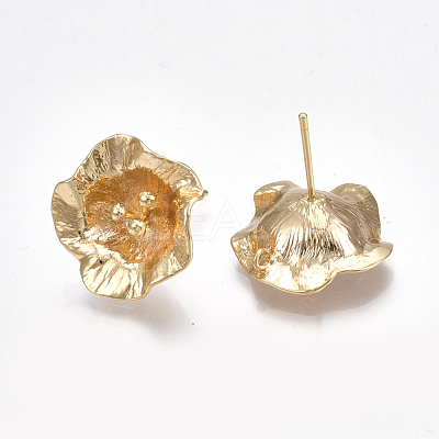 Brass Stud Earring Findings KK-S350-038G-1