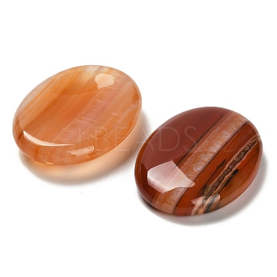 Oval Natural Red Banded Agate Worry Stone G-H073-06C-1