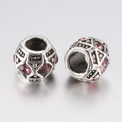 Tibetan Style Alloy Rhinestone European Beads PALLOY-F200-05E-1