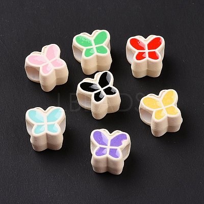 Rubberized Style Acrylic European Beads SACR-E009-05-1