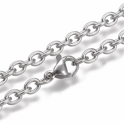 Tarnish Resistant 304 Stainless Steel Cable Chain Anklets AJEW-H100-01P-1
