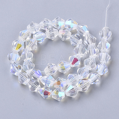 Electroplate Glass Beads Strands LS-EGLA-Q118-8mm-C17-1
