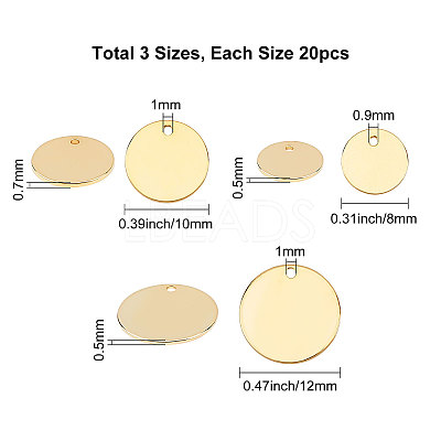 60Pcs 3 Style Brass Charms KK-CN0001-20-1