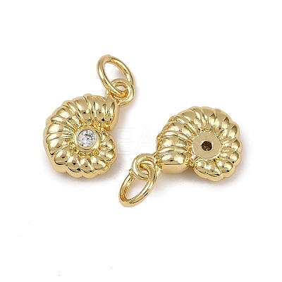 Brass Micro Pave Cubic Zirconia Pendants KK-I358-065G-04-1